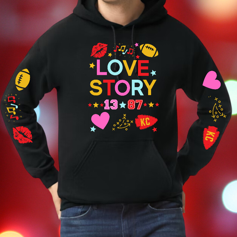 Trav & Tay Love Story [Black Gildan Long-Sleeve Tee, Crewneck Sweatshirt, or Hoodie] Main Image